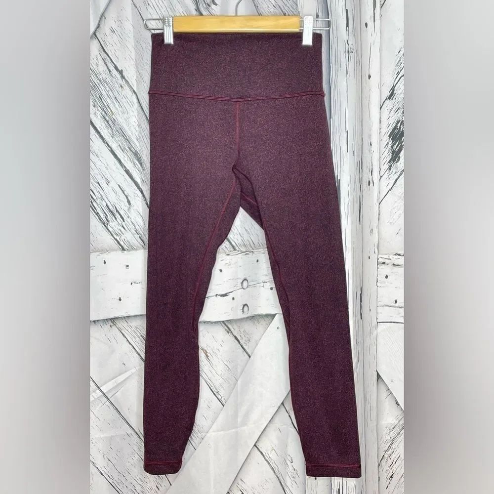 Lululemon Burgundy & Black Pattern Leggings Size 6